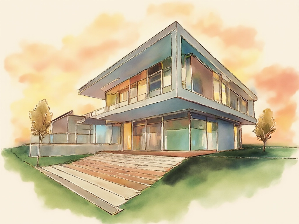 Imagen IA arquitectura estilo acuarela