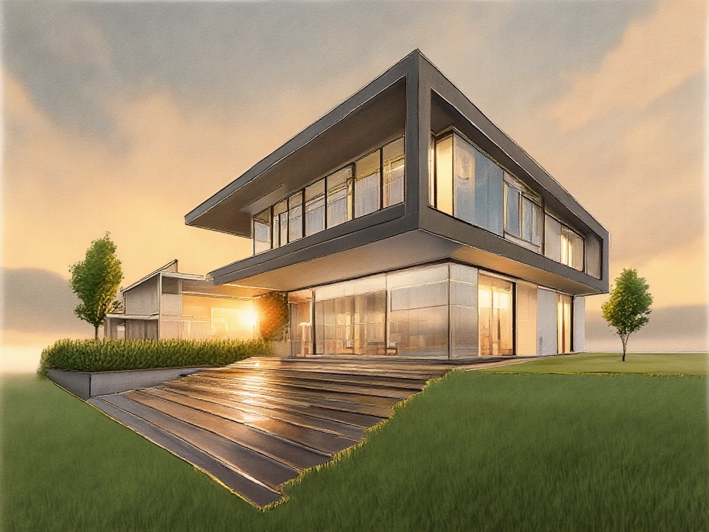 Imagen IA arquitectura estilo realista y pintura